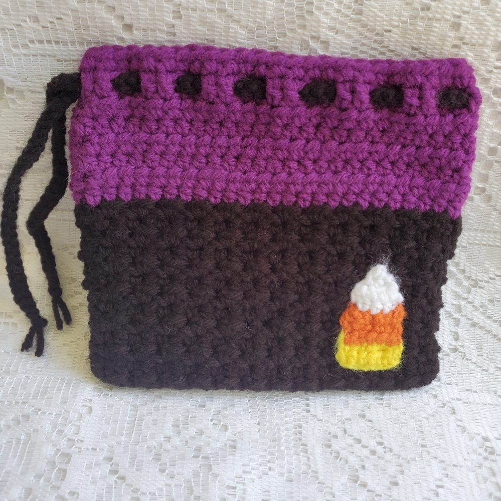 Candycorn Crocheted Halloween Costume‎ Bag​